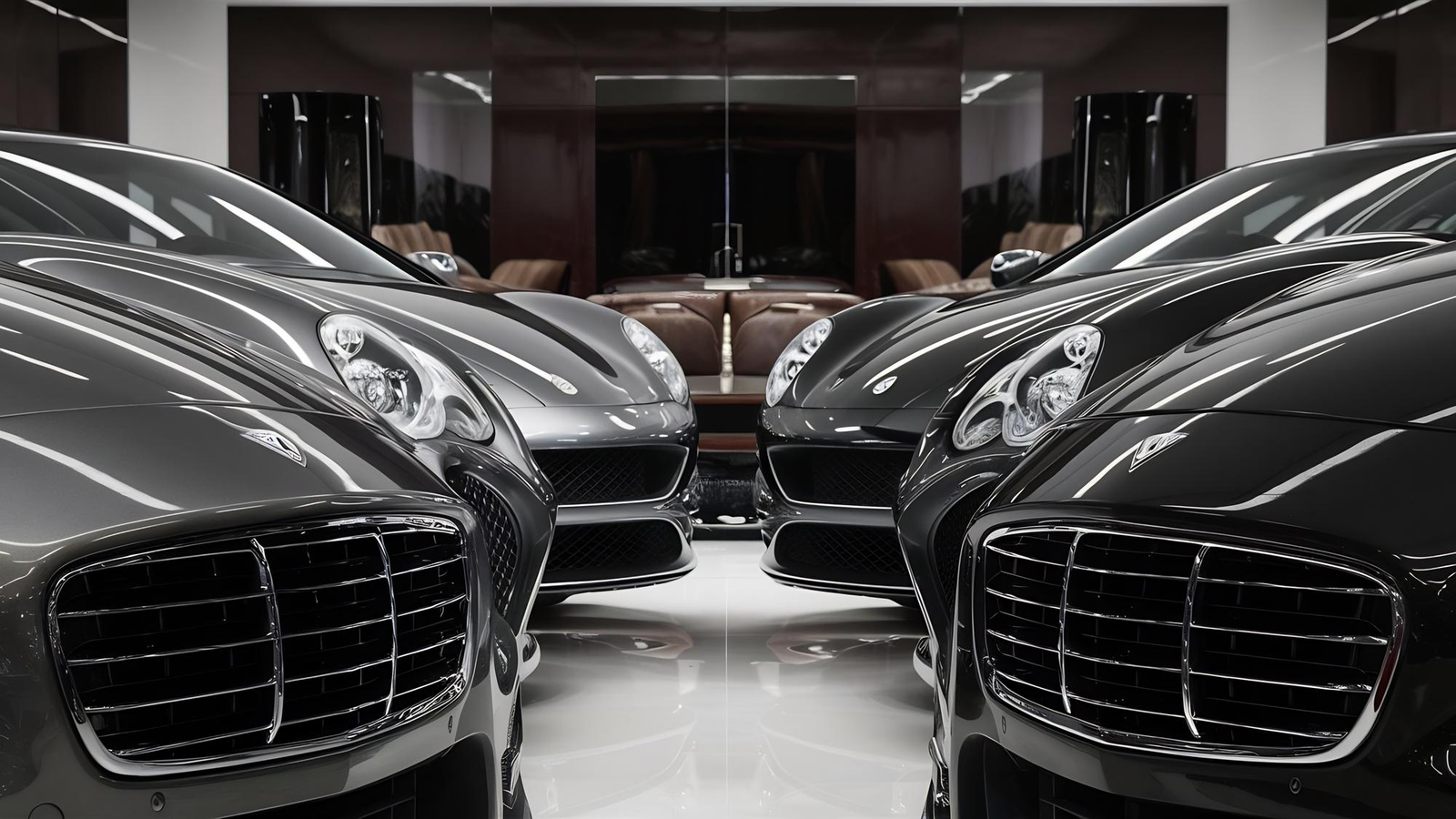 Black Edition showroom, rows of curated luxury vehicles